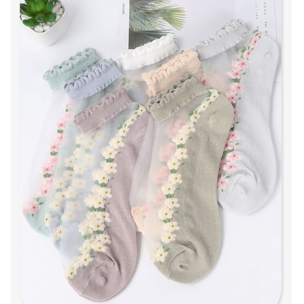 Crystal Glass Silk Socks Lastic Socks GRAY Gray