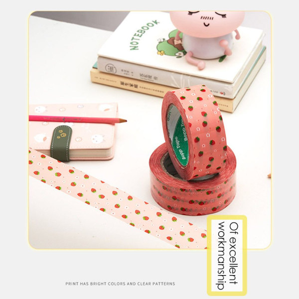 Designer söt packtejp Färgglada tryck frakttejp STRAWBERRY