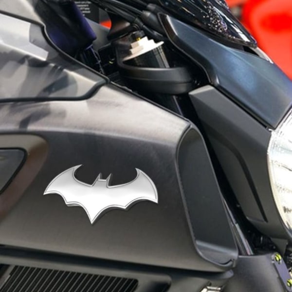 2st Bat Car Badge Bat Shape Badge Metal Emblem Sticker SVART black
