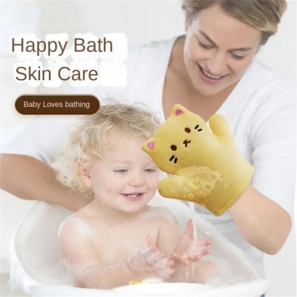 Baby Bath Svamp Badehansker GUL yellow
