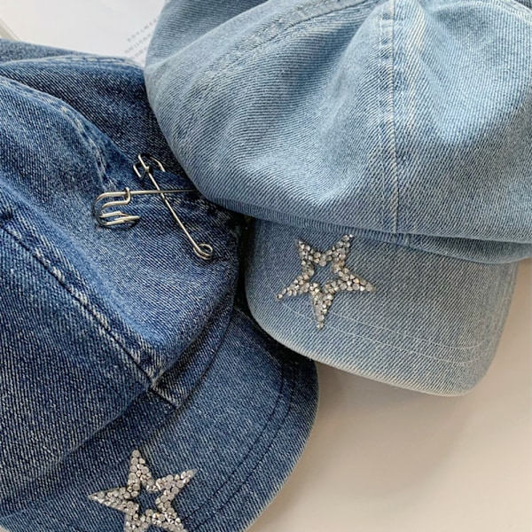 Baretit Lippalakit Kahdeksankulmaiset Newsboy-hatut TUMMUN SININEN dark blue
