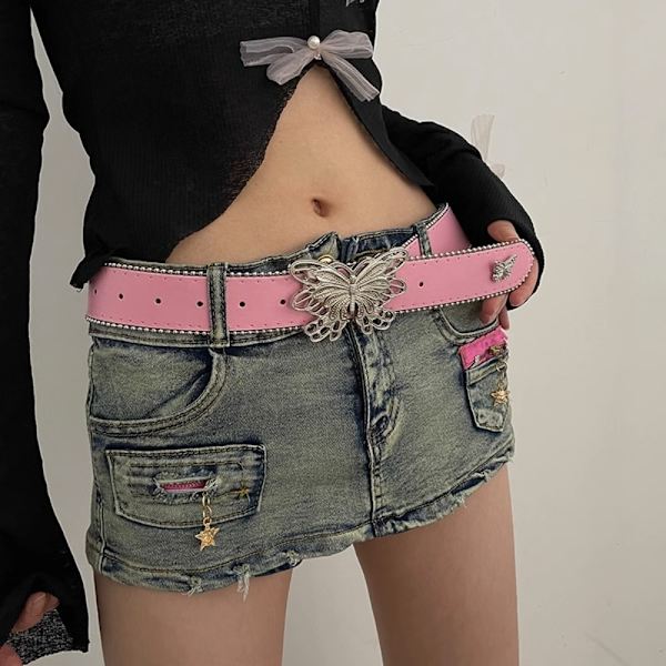 Hip Hop Punk Bælte Retro Mode Bælte HVID White
