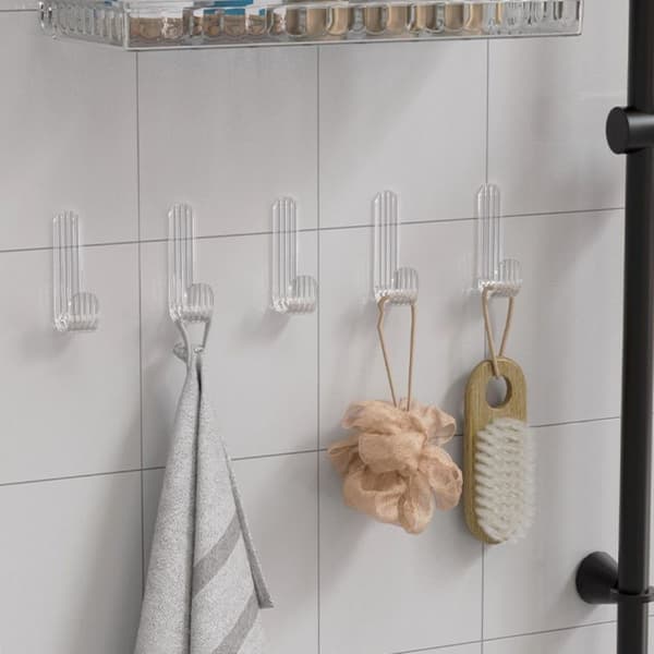 4 KPL Akryylinen Läpinäkyvä Pyyhekoukku HARMAA gray