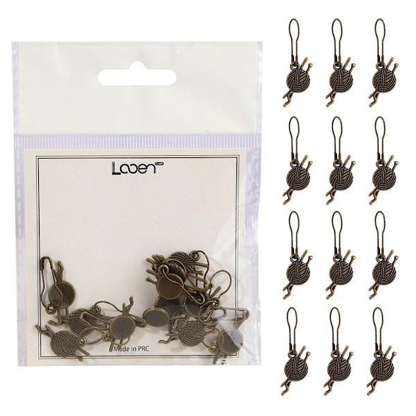 Stickstygnmarkörer Avtagbar låsstygnmarkör ANTIK Ancient Bronze-12PCS