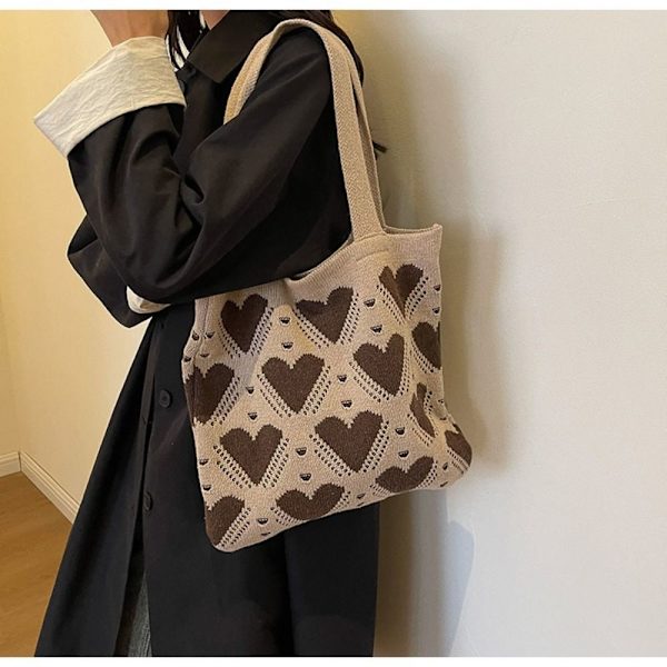 Virkad tygväska Y2K Axelväska KHAKI Khaki