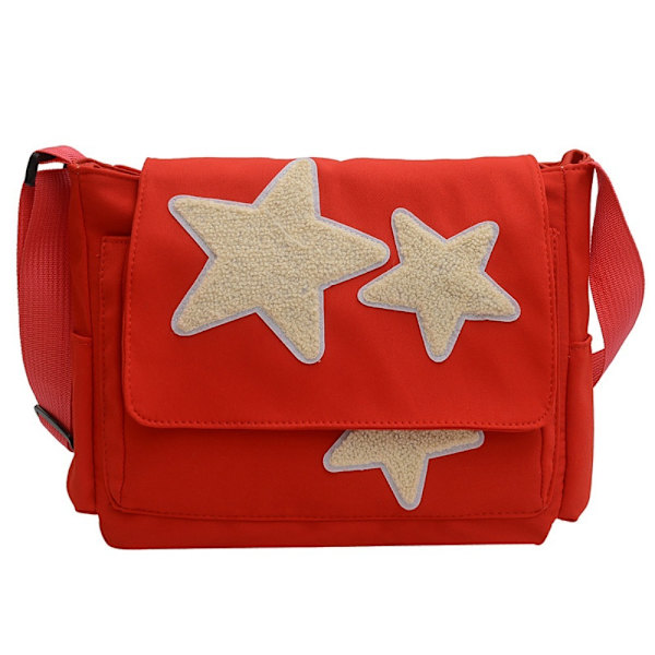 Star Pattern Messenger Bag Casual Skuldertaske RØD Red