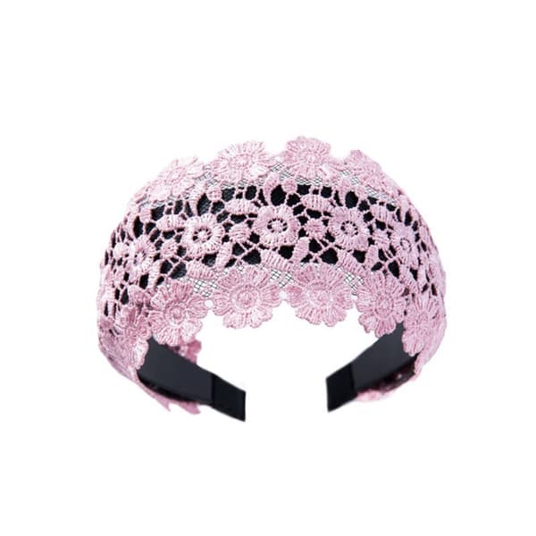Hårbøyle med blondekant, ROSA Pink
