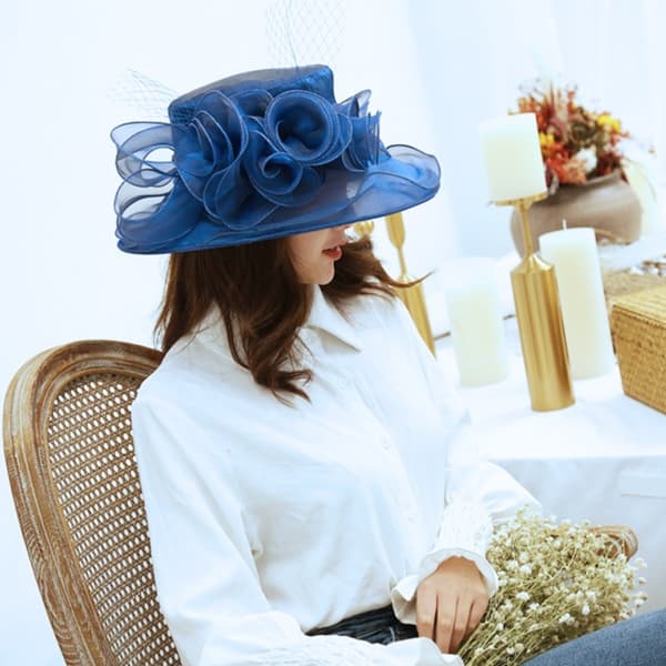 Solhatte Bryllupshat BLÅ blue