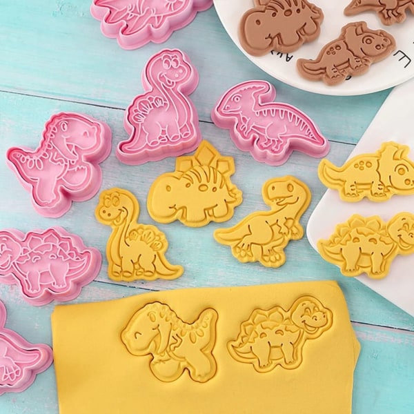 8 stk/sett Cookie Cutters Trykkbar kjeksform Stempel DIY Baking
