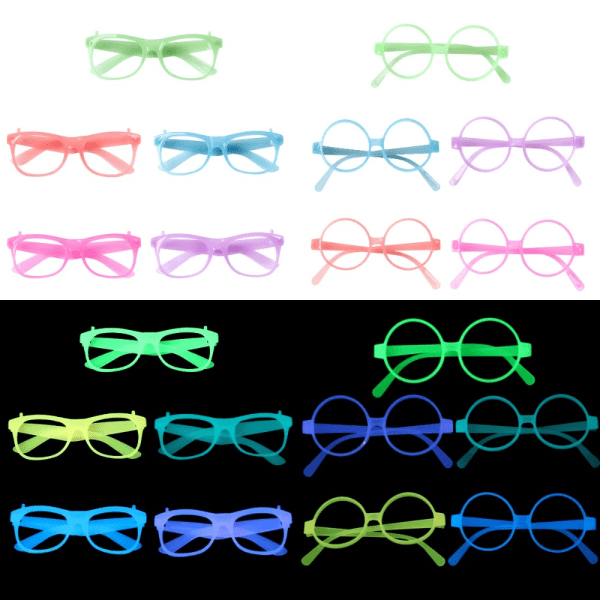 5kpl Luminous Glasses Glow Glasses ROSE RED SQUARE SQUARE rose red square-square