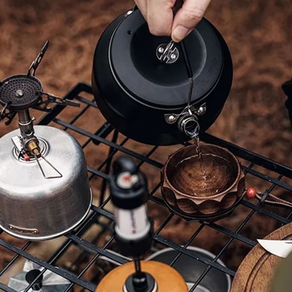 Camping-keitin, keittolevykeitin, hopeanvärinen Silver
