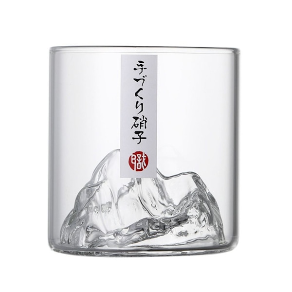 Liten Kaffekopp i glas Retro Mountain Glass L 300ML MED ETIKETT L  300mlwith label