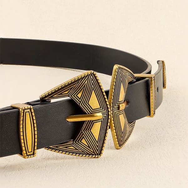Læderbælte Elastiske Bælter GULD LÆDER LÆDER Gold Leather-Leather