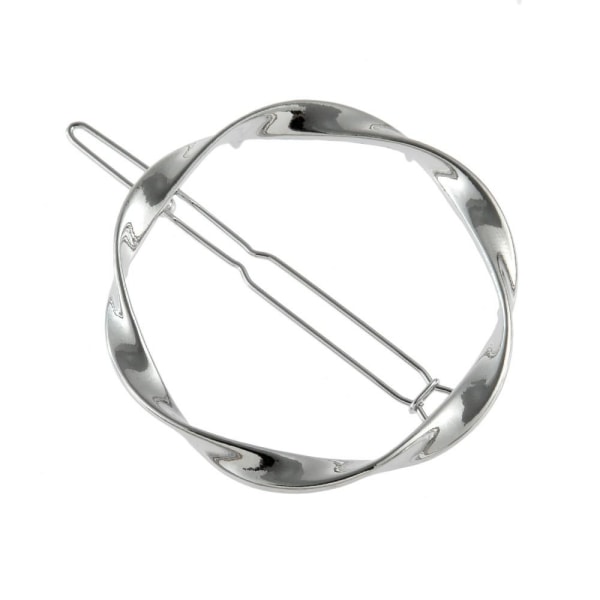 Hårklämmor i metall Runda hårspännen SILVER C C Silver C-C