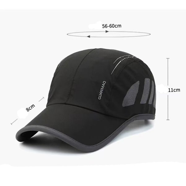 Hurtigtørkende Mesh Peaked Cap Sports Golf Baseball Cap MØRKEGRÅ dark grey