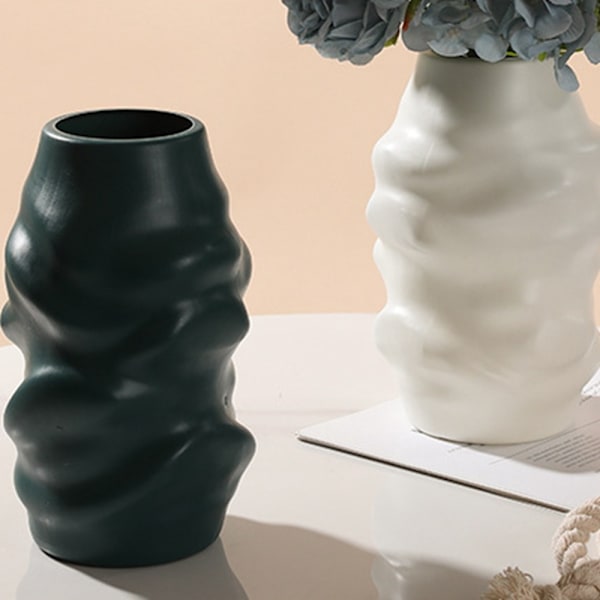 Blomstervase Blomsterpotte HVID L White L