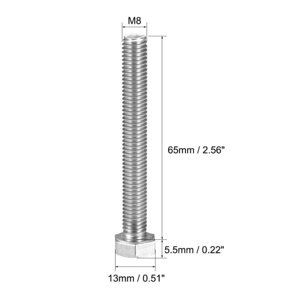 4st sexkantsskruvar sexkantsskruv M8X130MM4ST 4ST M8x130mm4PCS