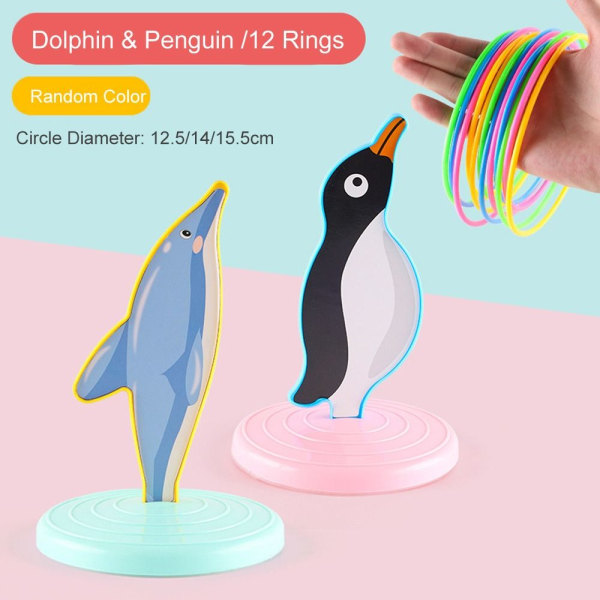 Ring Kasta Spel Kastbåge Leksaker DELFIN & PINGVIN DELFIN Dolphin & Penguin