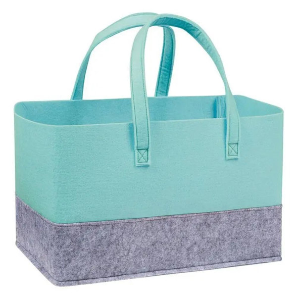Filt Taske Håndtaske GRÅ&BLÅ Grey&Blue