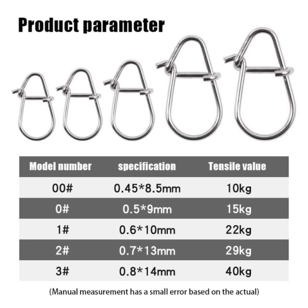 100 STK Fiskehængende Snap Barrel Swivel 00 00 00