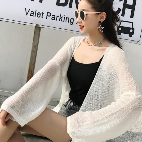 Sommerstrikket cardigan tynd cardiganfrakke SORT Black