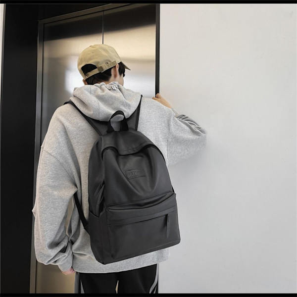 Ryggsäck för män Pu Datorryggsäck BEIGE beige