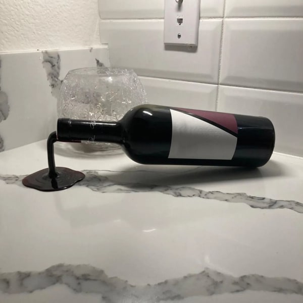 Flaskeholder for sølt vin Vinflaskestativ VINRØDT wine red