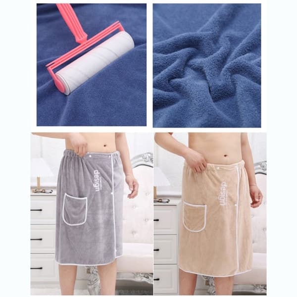 Blød Mikrofiber Badekåbe Herre Badehåndklæde GRÅ grey