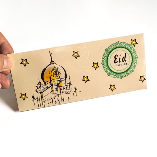 6 stk Eid Mubarak Konvolutt Muslimsk Islamsk Lomme MIX E MIX E
