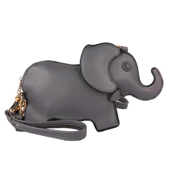 Kvinner Funny Elephant Skuldervesker Cartoon Mini Crossbody Bag Black