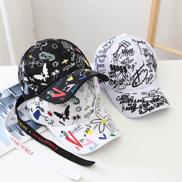 Graffiti Baseball Caps Visir Cap SORT 3 3 black 3-3