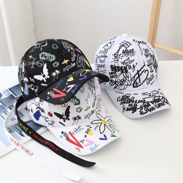 Graffiti Baseball Caps Visor Cap SORT 1 1 black 1-1