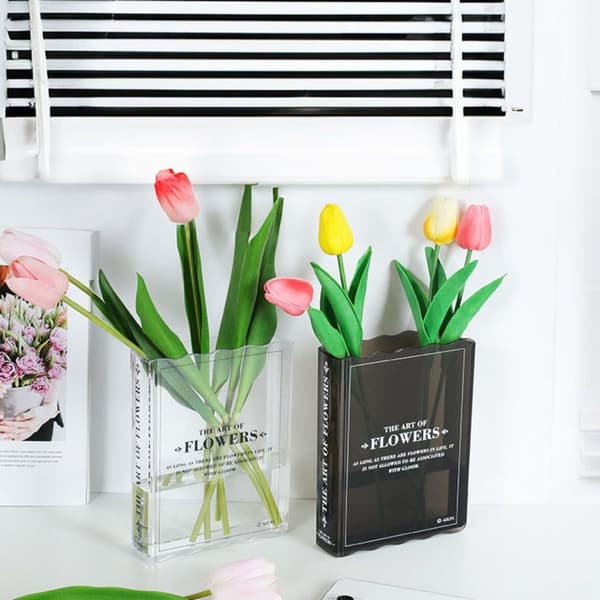 Bog Blomstervase Bogform Vase SORT black