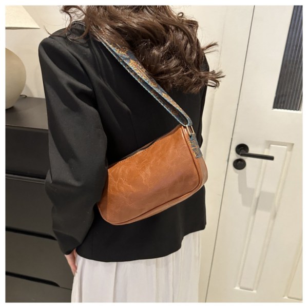 Retro kuddform väska Axelväska BRUN Brown