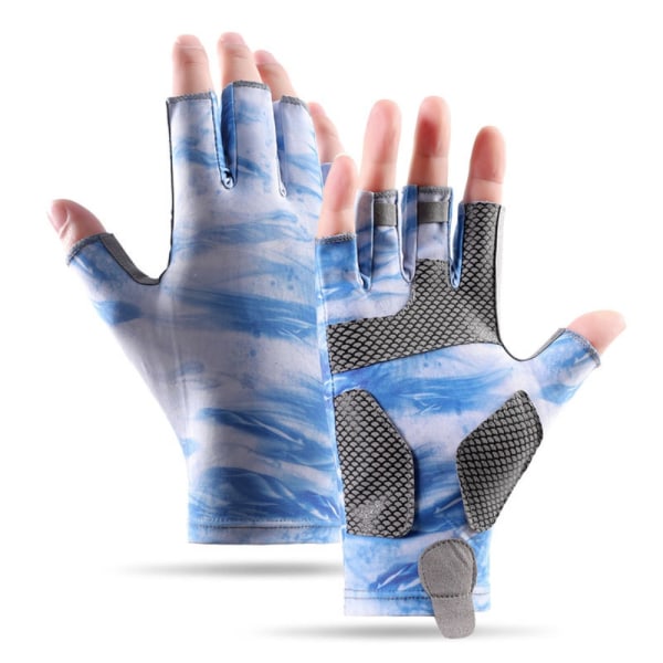 Ice Silk Gloves Kalastushanskat VAALEENSININEN M Light Blue M
