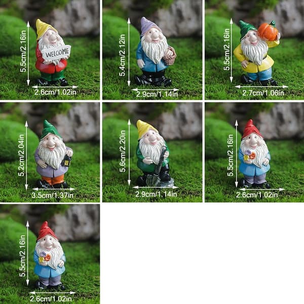 Minignomfigurer Miniatyrdvärgstaty 3 3 3