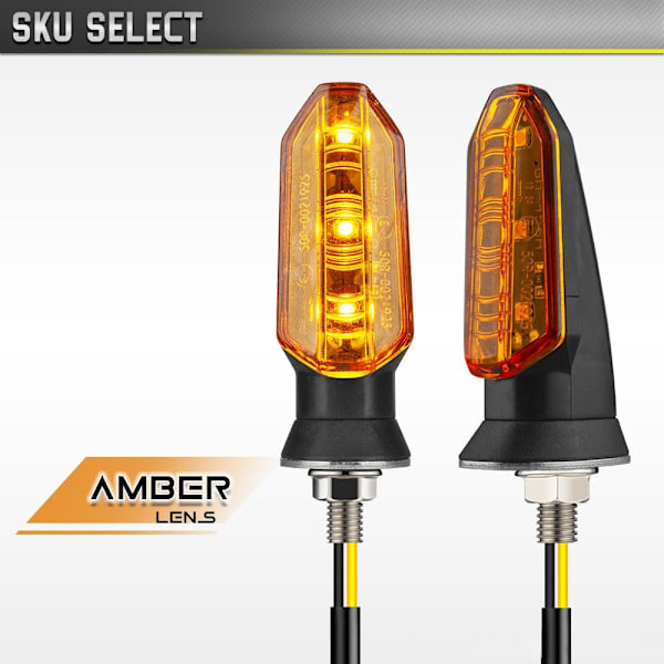 1Par Motorcykel Blinklys Motorcykel Blinklys GUL Amber Shell
