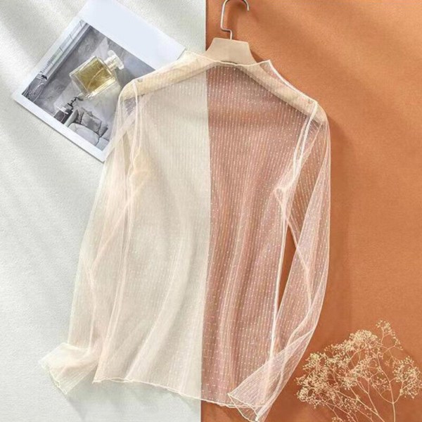 T-shirt Toppe See Through Bluse SORT Black
