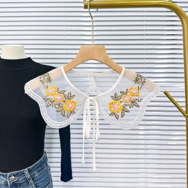 Kvinners blondekrage Dingzhu sjalkrage Front Placket krage