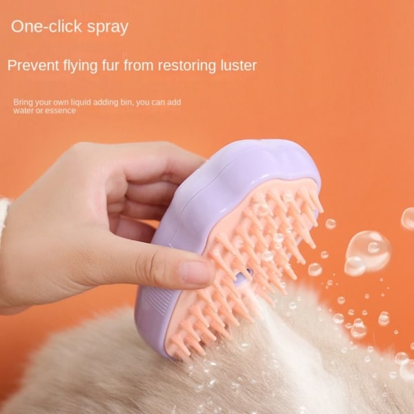 Cat Steam Brush Pet Electric Spray Comb PURPRE purple