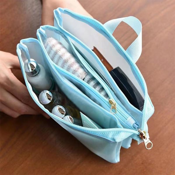 Mesh Håndtaske Kosmetiktaske LYSEBLÅ light blue