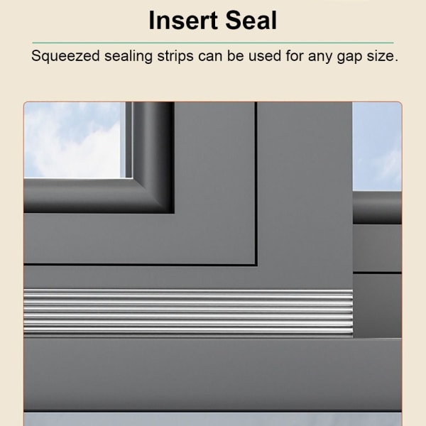 2/4M Skjutfönster Tätningslist Draft Excluder MÖRKGRÅ 4M Dark Grey 4M