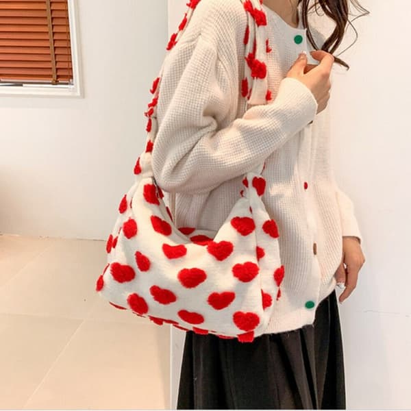 Dameveske Dame Fluffy Tote Bag ROSA pink