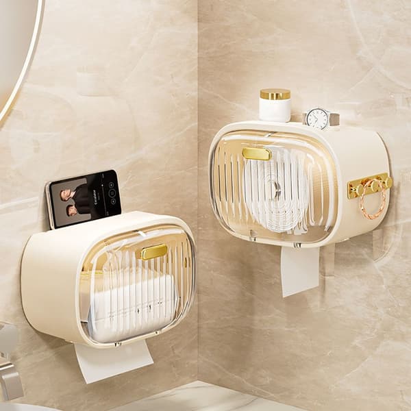 Toiletpapirboks, vævopbevaringsboks SØLV Silver
