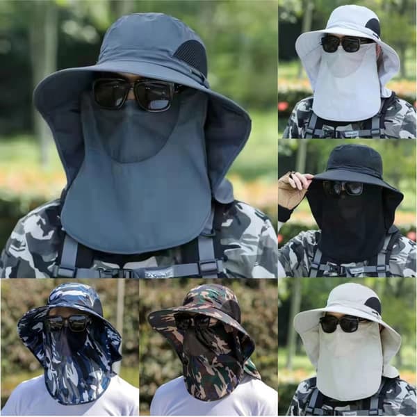 1 stk. fiskehat solhatte STIL 2 SORT STIL 2 SORT style 2 black