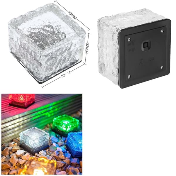 Solcells issten marklampa i glas, solcells iskubsten warm white