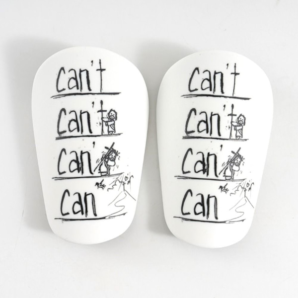 1 Pari Mini Shin Padit Jalkapallo Shin Guards SWHITE-BLACK SWhite-Black