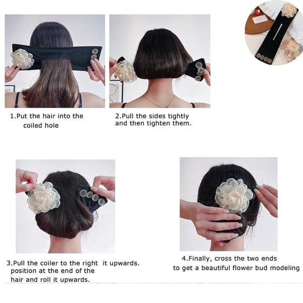 Hårknold Maker Blomster Hårklemme SORT black