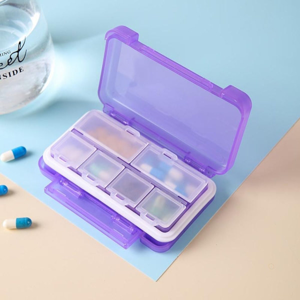6 Grid Pills Box Daily Pill Case LILLA purple