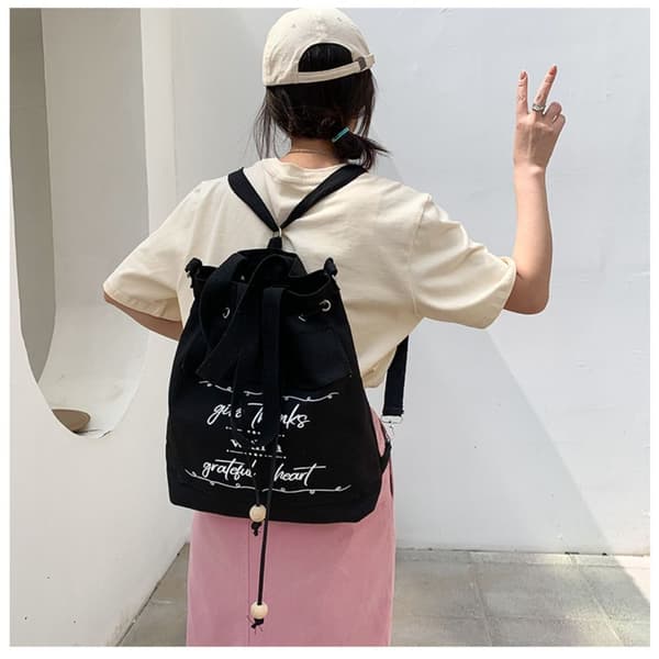 Canvas Messenger Taske Håndtaske SORT black